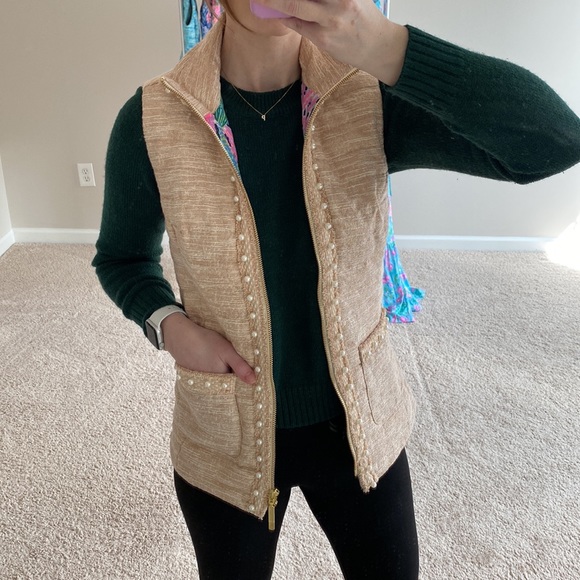 *SOLD* NWT Lilly Pulitzer Noella Vest Latte Resort Boucle - Picture 3 of 13